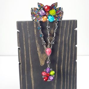 Bold Color Statement Hand Chain w/ Snap Clasp EUC